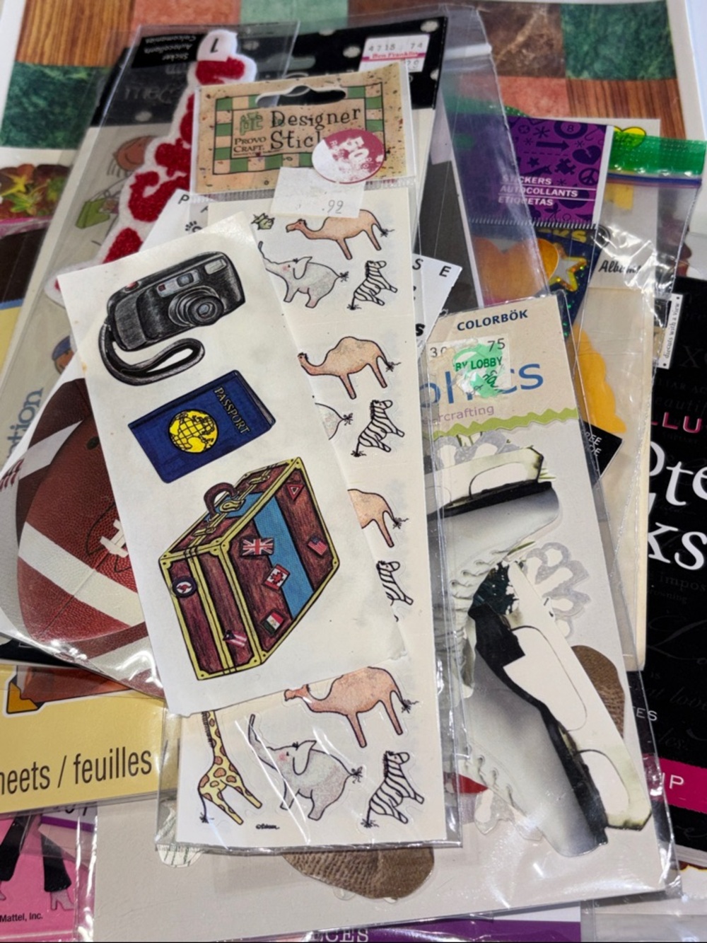 Sticker Mystery Set of 18 VINTAGE 90s & Y2K Scrapbook Stickers Die Cus Grab Bag